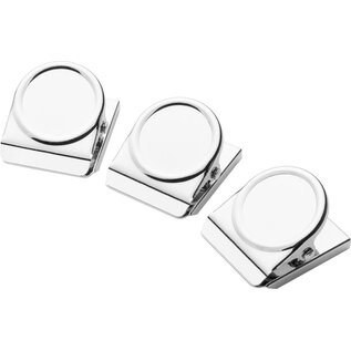 magneetclip - 45x38mm - verchroomd - 3 stuks -