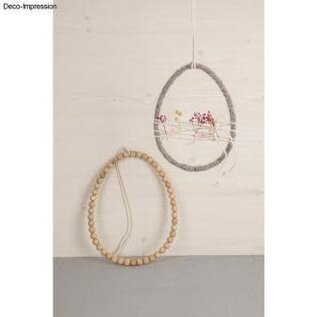 Metalen dromenvanger ring ei, 20 cm, 15x20cm, zilver