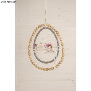 Metalen dromenvanger ring ei, 20 cm, 15x20cm, zilver