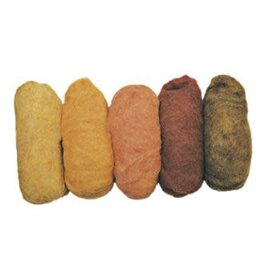 Zuivere scheerwol, gemengd, vlies, 5 kleuren à 20g, geel-tinten