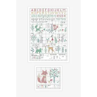 Slabbetje 6 maanden - Boswandelingcollectie 25 x 30 cm - Gratis patroon inbegrepen