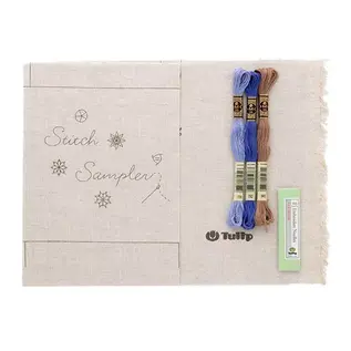 Tulip Sampler borduurboek 15 basissteken blauw