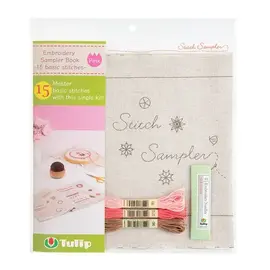 Tulip Sampler borduurboek 15 basissteken roze