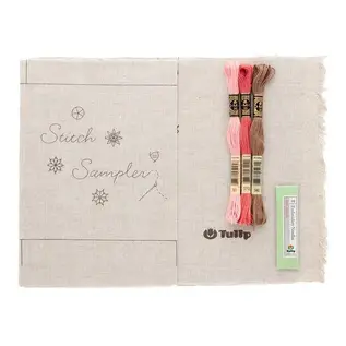 Tulip Sampler borduurboek 15 basissteken roze