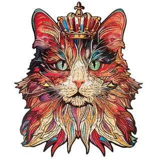 Houten Puzzel - Cat King