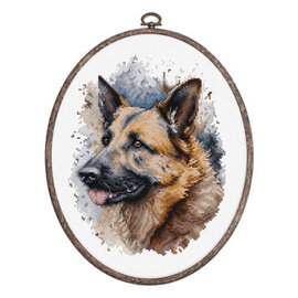 Borduurpakket The German Shepherd - 17 x 21 cm