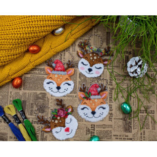 Borduurpakket Foxes and Deer - Maat per design ± 9 x 9 cm