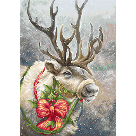 Petit Point borduurpakket Christmas Deer - 15 x 22 cm