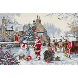 Borduurpakket Santa's Cottage - 48 x 32 cm