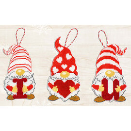 Borduurpakket Gnomes of Valentine's Day - Maat per design ± 7 x 14 cm