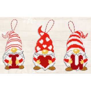Borduurpakket Gnomes of Valentine's Day - Maat per design ± 7 x 14 cm