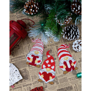 Borduurpakket Gnomes of Valentine's Day - Maat per design ± 7 x 14 cm