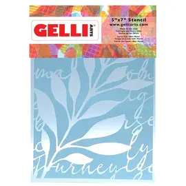 Gelli Arts - Leaves & Script Stencil 12,7x17,8cm