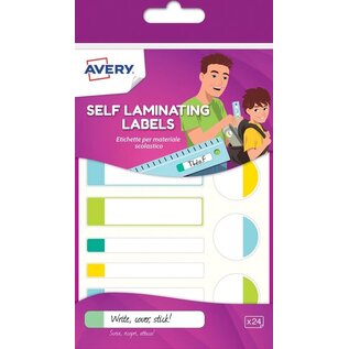 Geplastificeerd etiket assorti, 24 etiketten
