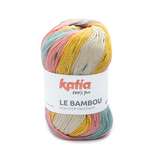 LE BAMBOU 102 Pastel turquoise-Geel-Kauwgom roze-Beige bad 69173