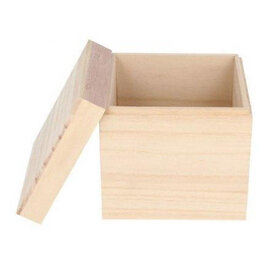 Houten doos vierkant 11,5x11,5x11,5cm