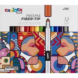 Carioca: Viltstift "Plus Prisma" superieure kwaliteit, set van 12 stuks