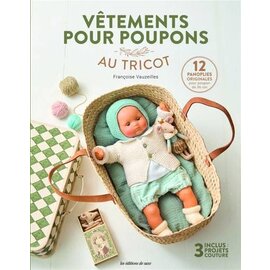 Vêtements pour poupons au tricot 12 panoplies originales pour poupon de 36 cm