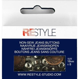 Naaivrije jeansknopen 16 mm, 8 stuks - Kleur 070