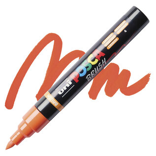 Posca Brush Paint Marker - Orange, Brush Tip, 1.0 - 4.0 mm