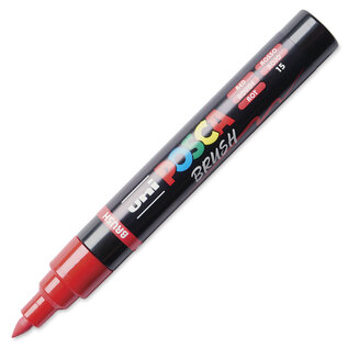 Posca Brush Paint Marker - Red, Brush Tip, 1.0 - 4.0 mm