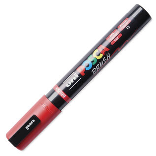 Posca Brush Paint Marker - Red, Brush Tip, 1.0 - 4.0 mm