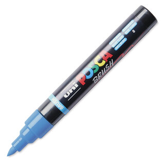 Posca Brush Paint Marker - Light Blue, Brush Tip, 1.0 - 4.0 mm