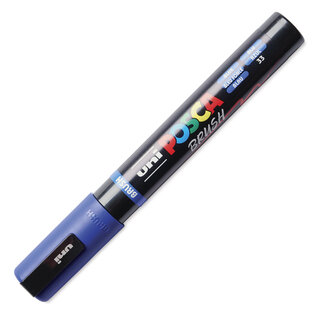 Posca Brush Paint Marker - Blue, Brush Tip, 1.0 - 4.0 mm