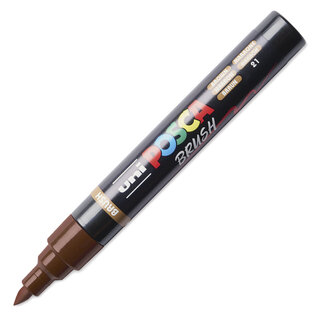 Posca Brush Paint Marker - Brown, Brush Tip, 1.0 - 4.0 mm