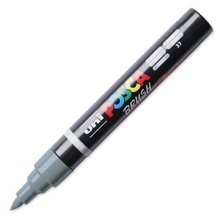 Posca Brush Paint Marker - Grey, Brush Tip, 1.0 - 4.0 mm
