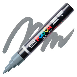 Posca Brush Paint Marker - Grey, Brush Tip, 1.0 - 4.0 mm