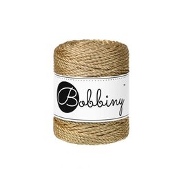 Bobbiny Macrame Koord Metallic  Satin Gold 3mm