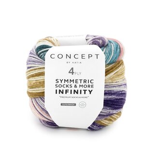 SYMMETRIC SOCKS & MORE - INFINITY 93 Oker-Paars-Kauwgom roze-Water blauw bad 81572 bad 81572