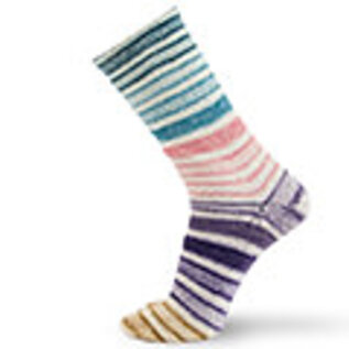 SYMMETRIC SOCKS & MORE - INFINITY 93 Oker-Paars-Kauwgom roze-Water blauw bad 81572 bad 81572