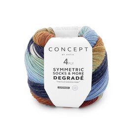 SYMMETRIC SOCKS & MORE - DEGRADÉ 80 - Blauw-Oker-Wijn rood bad 81563