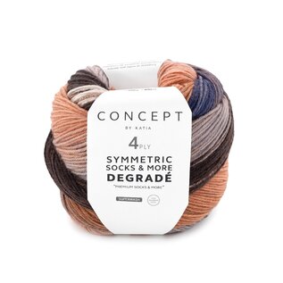 SYMMETRIC SOCKS & MORE - DEGRADÉ 84 - Bruin-Oranje-Blauw bad 81567