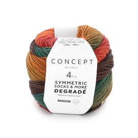 SYMMETRIC SOCKS & MORE - DEGRADÉ 81 - Groen-Oker-Oranje-Rood bad 81564