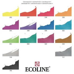 Ecoline Brush Pen set | 15 kleuren