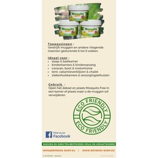 Mosquito Free - Muggenvrije kamer - 100 % natuurlijk - Kindvriendelijk