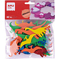 Schuimrubber vormen "Dino" glitter, 40 stuks - Assortie kleuren