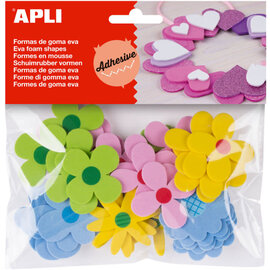 Schuimrubber vormen "Bloemen" zelfklevend, 40 stuks - Assorti