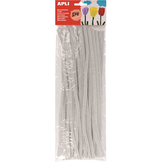 Apli: Chenilledraad "Wit" 300x5mm, 50 stuks