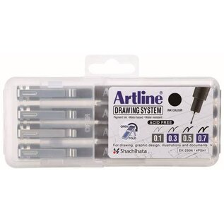 Artline, Etui 4st., 0.1-0.3-0.5-0.7mm
