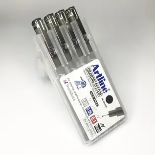 Artline set - drawing pen punt 0.03-0.05-0.1-Brush