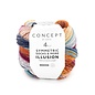 SYMMETRIC SOCKS & MORE - ILLUSION 72 - Blauw-Oker-Rood-Roest bruin bad 81559