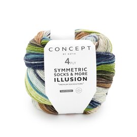 SYMMETRIC SOCKS & MORE - ILLUSION 75 - Blauw-Groen-Fles groen-Nerts bad 81562