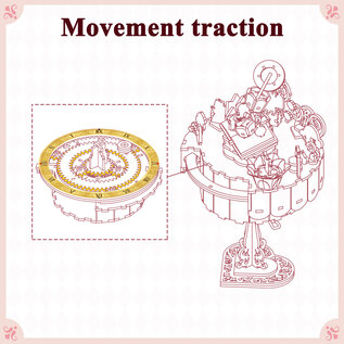 Muziekdoosje DIY 3D Houten Alice’s Tea Party Tone-Cheer, 13,7×13,2×20,9cm