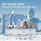 Muziekdoosje DIY 3D Houten Puzzel, Snow World, Tone-Cheer, 14x16x15,7cm