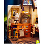 Robotime, DIY Huisje The Magic Study met LED verlichting, , 21x13x19cm