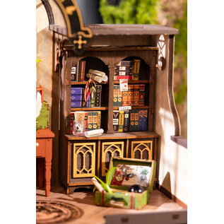 Robotime, DIY Huisje The Magic Study met LED verlichting, , 21x13x19cm